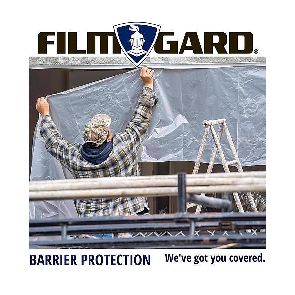 Film-Gard - 625915 - Plastic Sheeting 4 mil T X 10 ft. W X 50 ft. L Polyethylene Clear 1 pk
