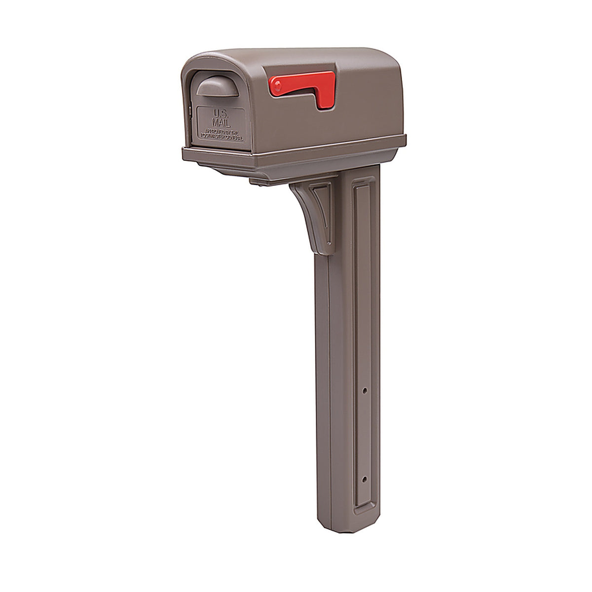 Gibraltar Mailboxes - GCL100MAM - Classic Plastic Post Mount Mocha Double Door Mailbox