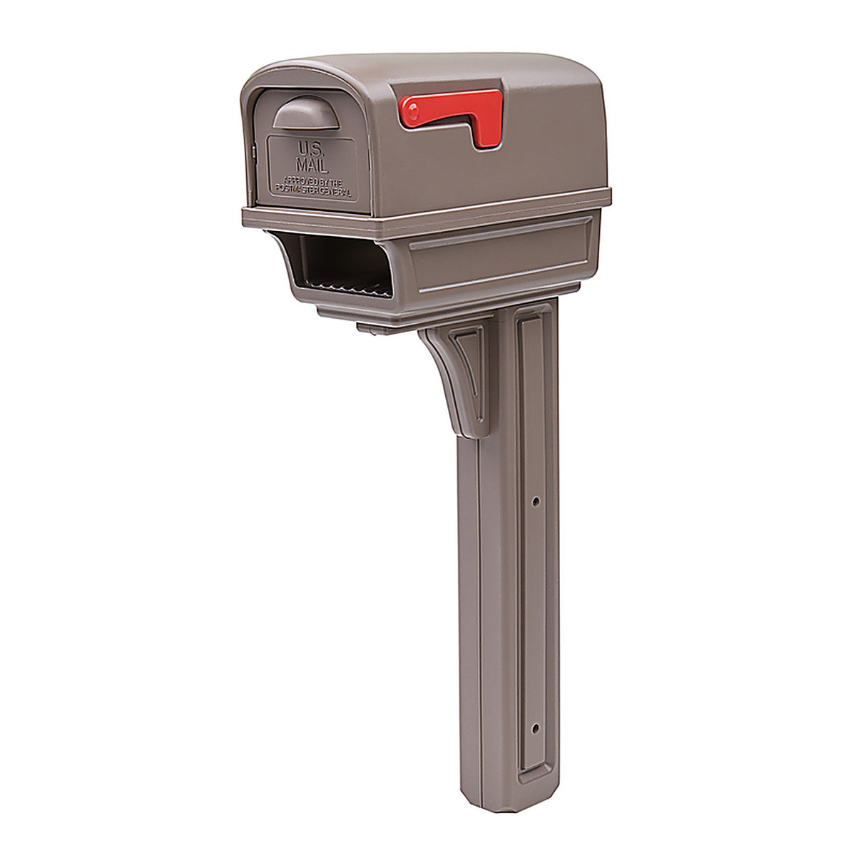 Gibraltar Mailboxes - GGC1M00AM - Gentry Classic Plastic Post Mount Mocha Mailbox