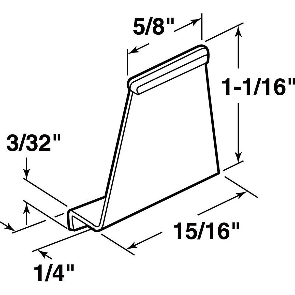 Prime-Line - PL14622 - 0.63 in. Dia. x 1.06 in. L Spline Channel