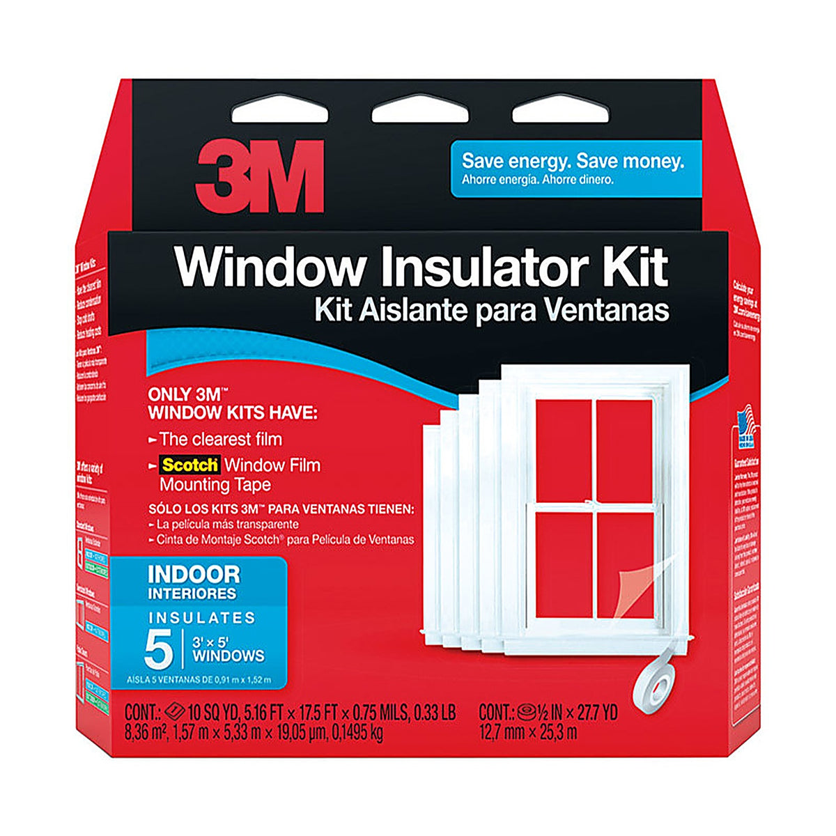 3M - 2141W6 - Clear Plastic Window Insulation Kit 17.5 ft. L x 0.75 mil