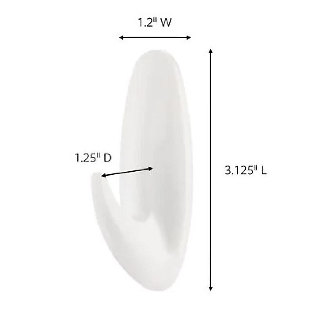 3M - 17081-6ES - Medium Plastic Designer Hooks 3-1/8 in. L - 6/Pack