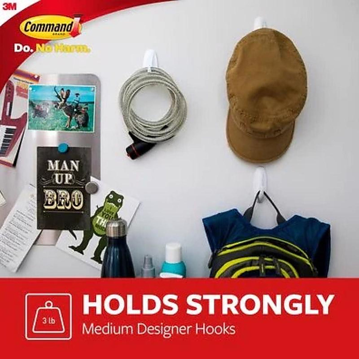 3M - 17081-6ES - Medium Plastic Designer Hooks 3-1/8 in. L - 6/Pack