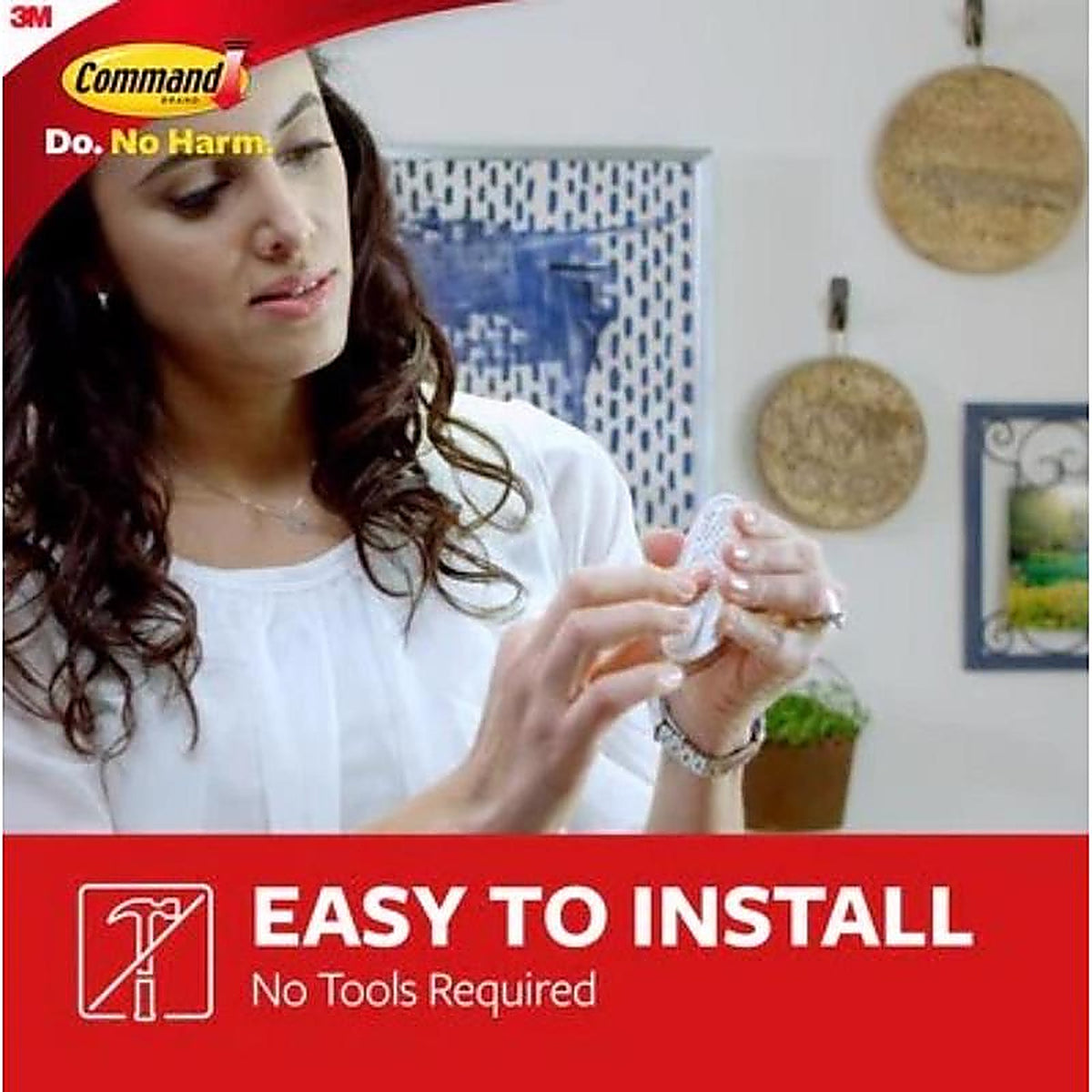 3M - 17081-6ES - Medium Plastic Designer Hooks 3-1/8 in. L - 6/Pack