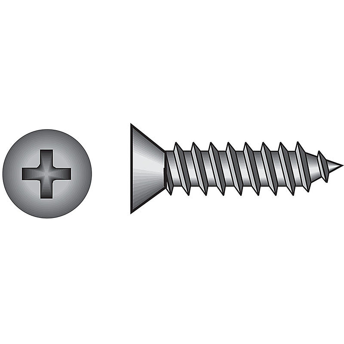 Hillman - 823488 - No. 10 x 3/4 in. L Phillips Flat Head Stainless Steel Sheet Metal Screws - 100/Pack