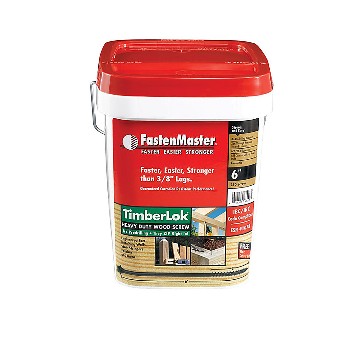 FastenMaster - FMTLOK06-250 - TimberLOK No. 10 X 6 in. L Hex Epoxy Wood Screws 250 pk