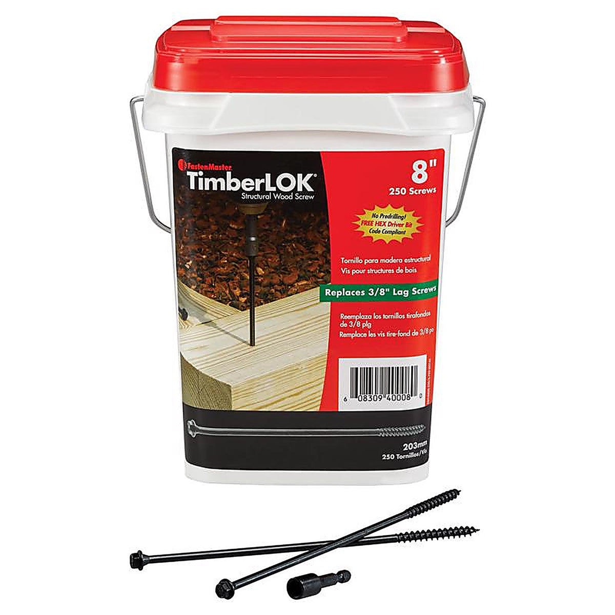 FastenMaster - FMTLOK08-250 - TimberLOK No. 10 X 8 in. L Hex Epoxy Wood Screws 250 pk