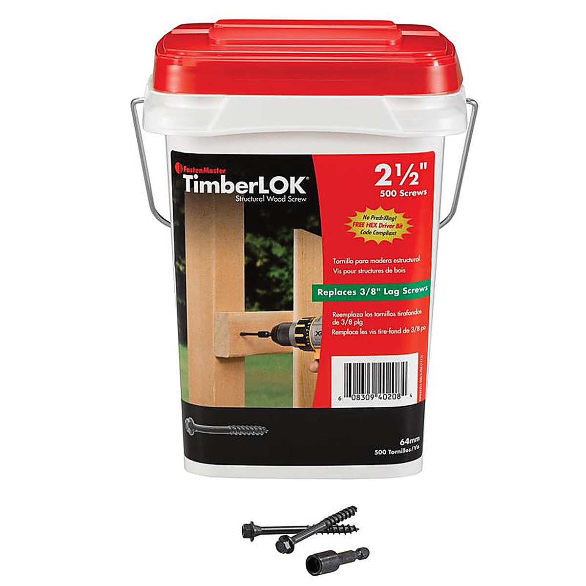 FastenMaster - FMTLOK212-500 - TimberLok No. 10 X 2-1/2 in. L Hex Epoxy Wood Screws 500 pk