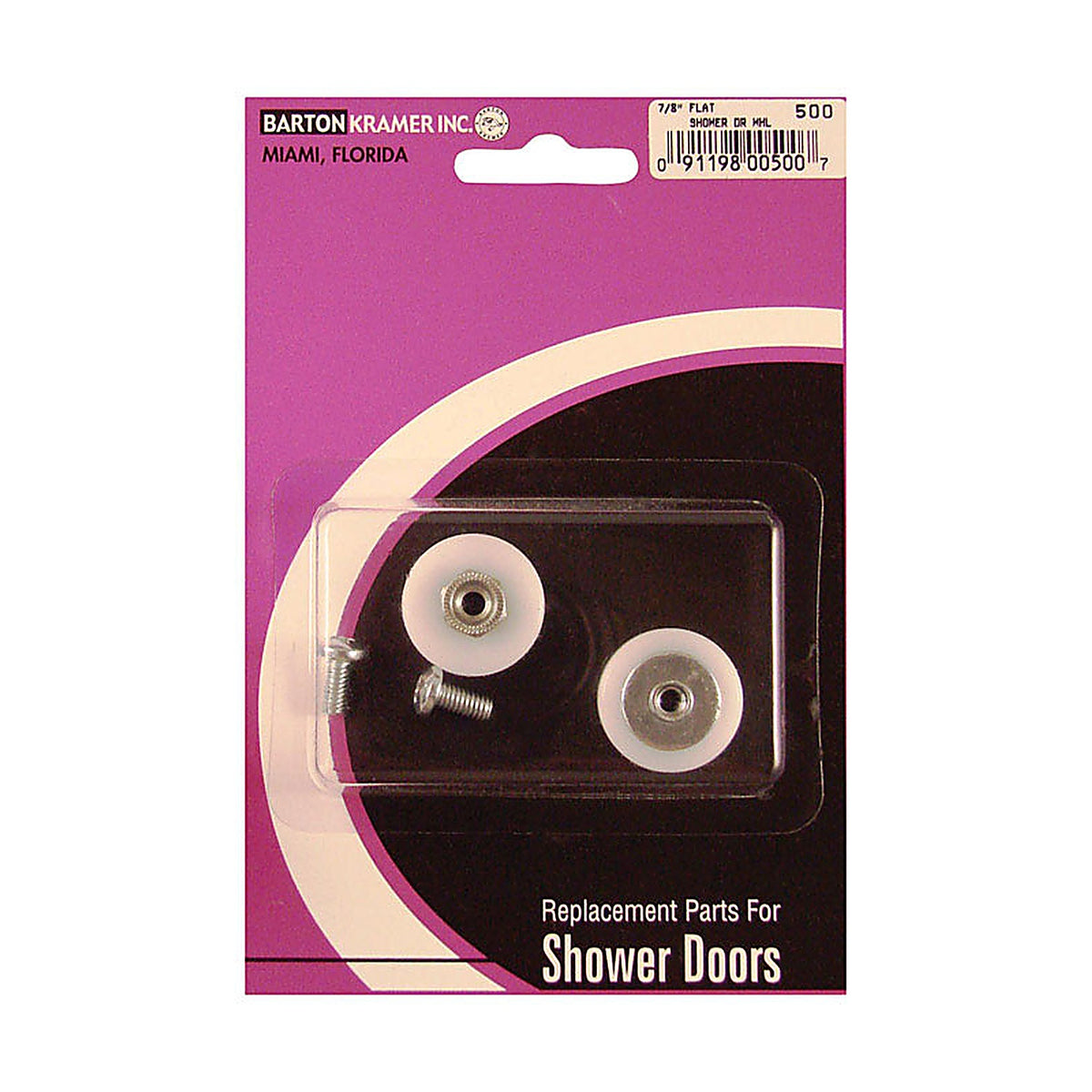 Barton Kramer - 500C - 7/8 in. D X 1/4 in. L Nylon/Plastic Shower Door Wheel 2 pk