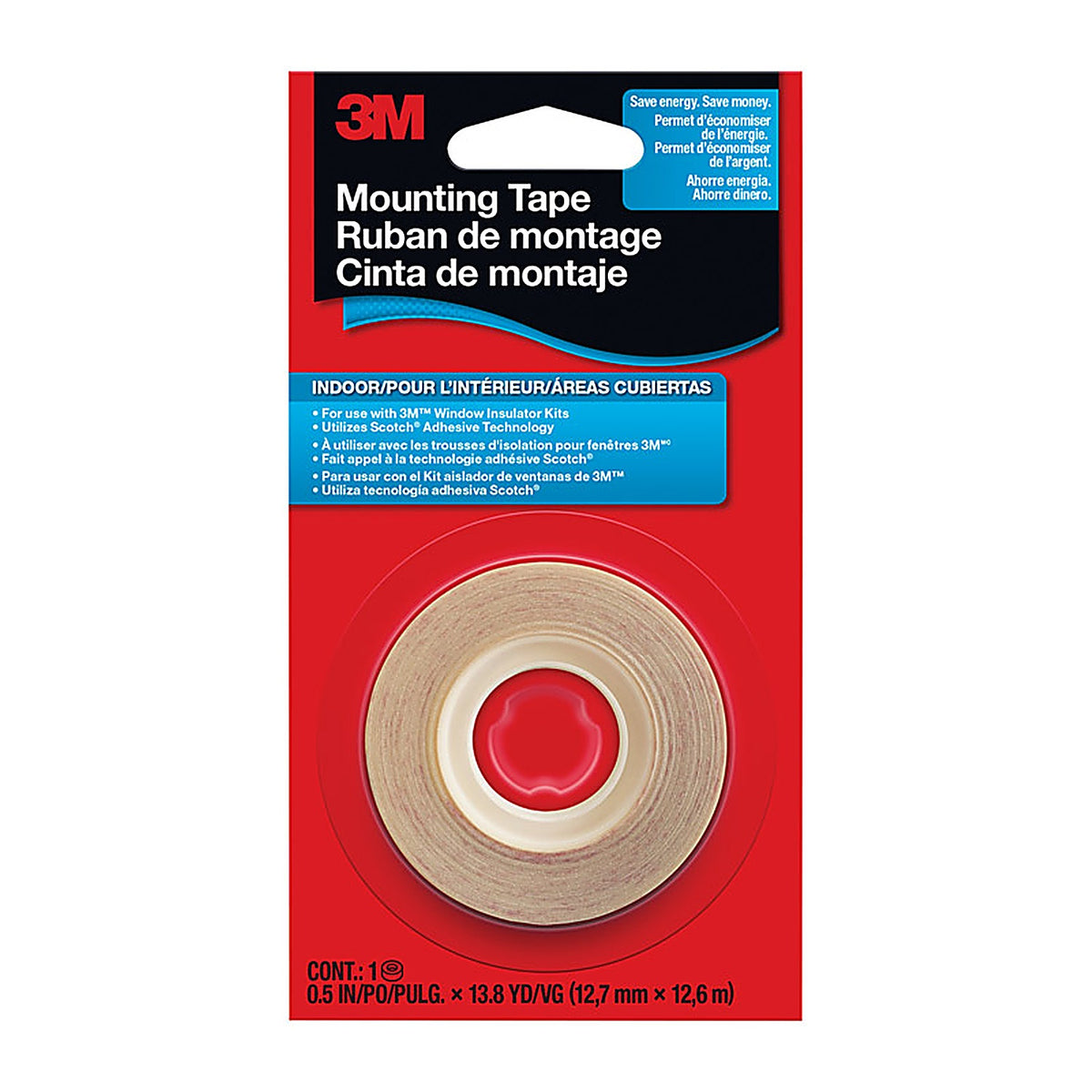 3M - 2145C - Clear Indoor Mounting Tape 1/2 in. W x 41.4 ft. L
