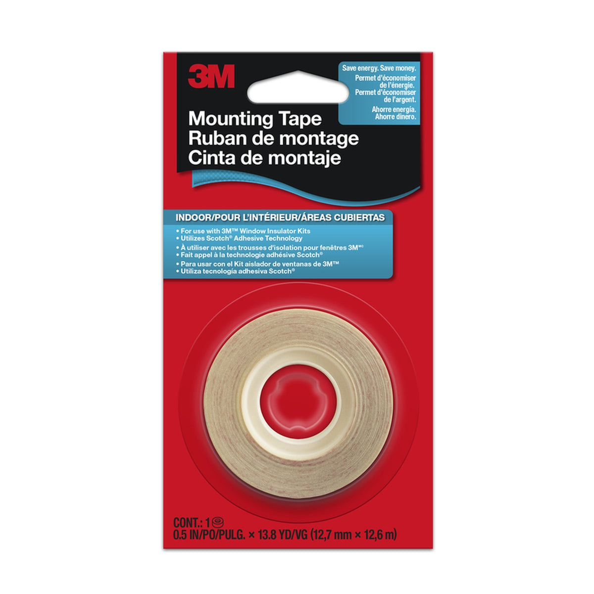 3M - 2145C - Clear Indoor Mounting Tape 1/2 in. W x 41.4 ft. L