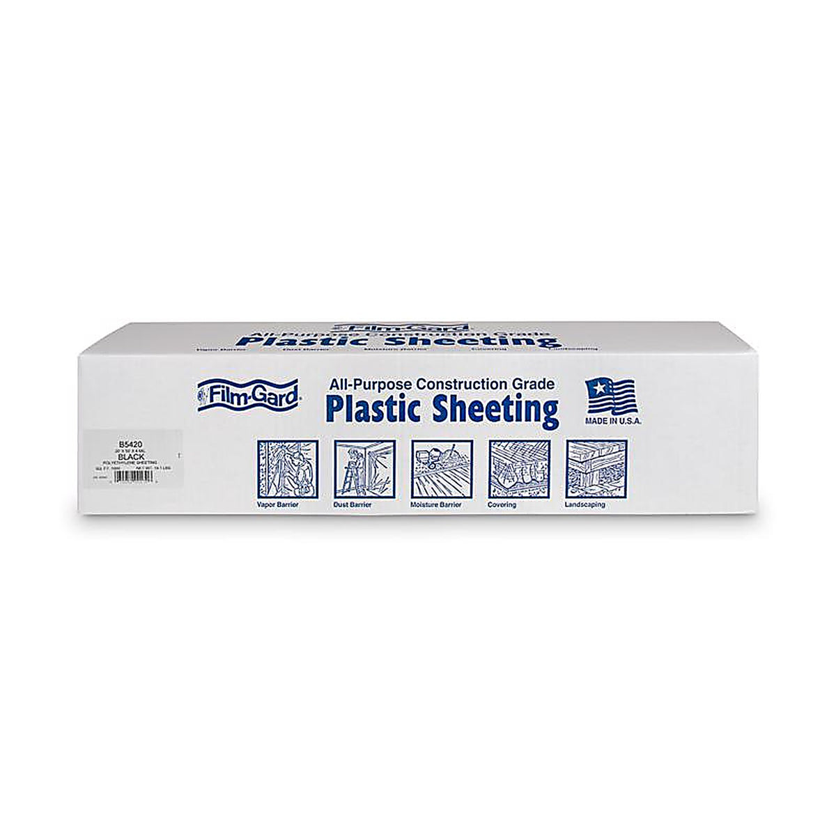 Film-Gard - 625947 - Plastic Sheeting 4 mil X 20 ft. W X 50 ft. L Polyethylene Black 1 pk