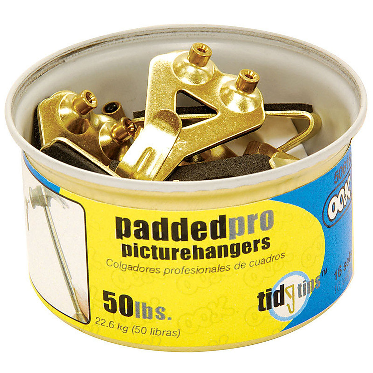 OOK - 50616 - Brass-Plated Padded Picture Hanger 50 lb. - 10/Pack