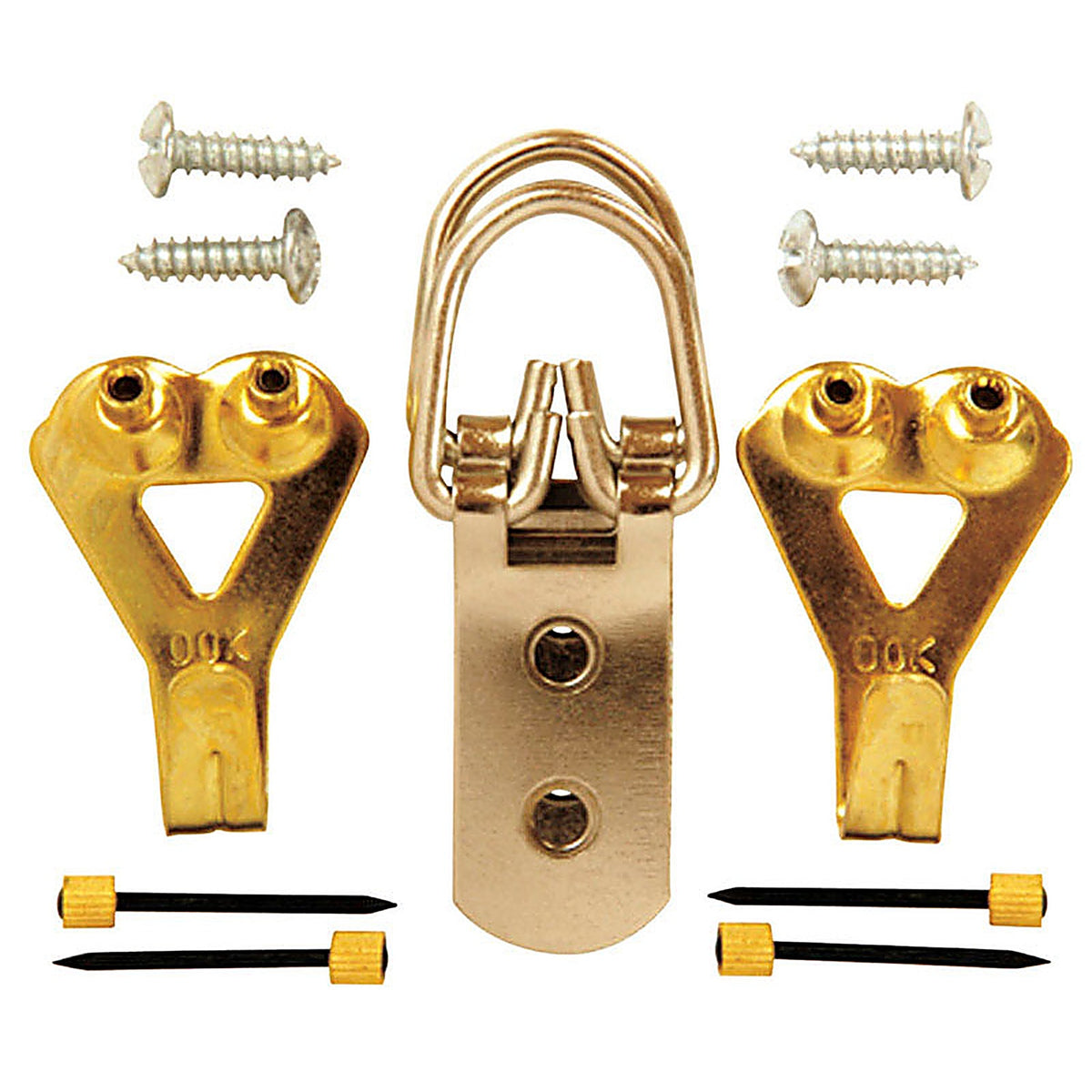 OOK - 55075 - Brass-Plated Professional Picture Hanging Set 50 lb. - 12/Pack