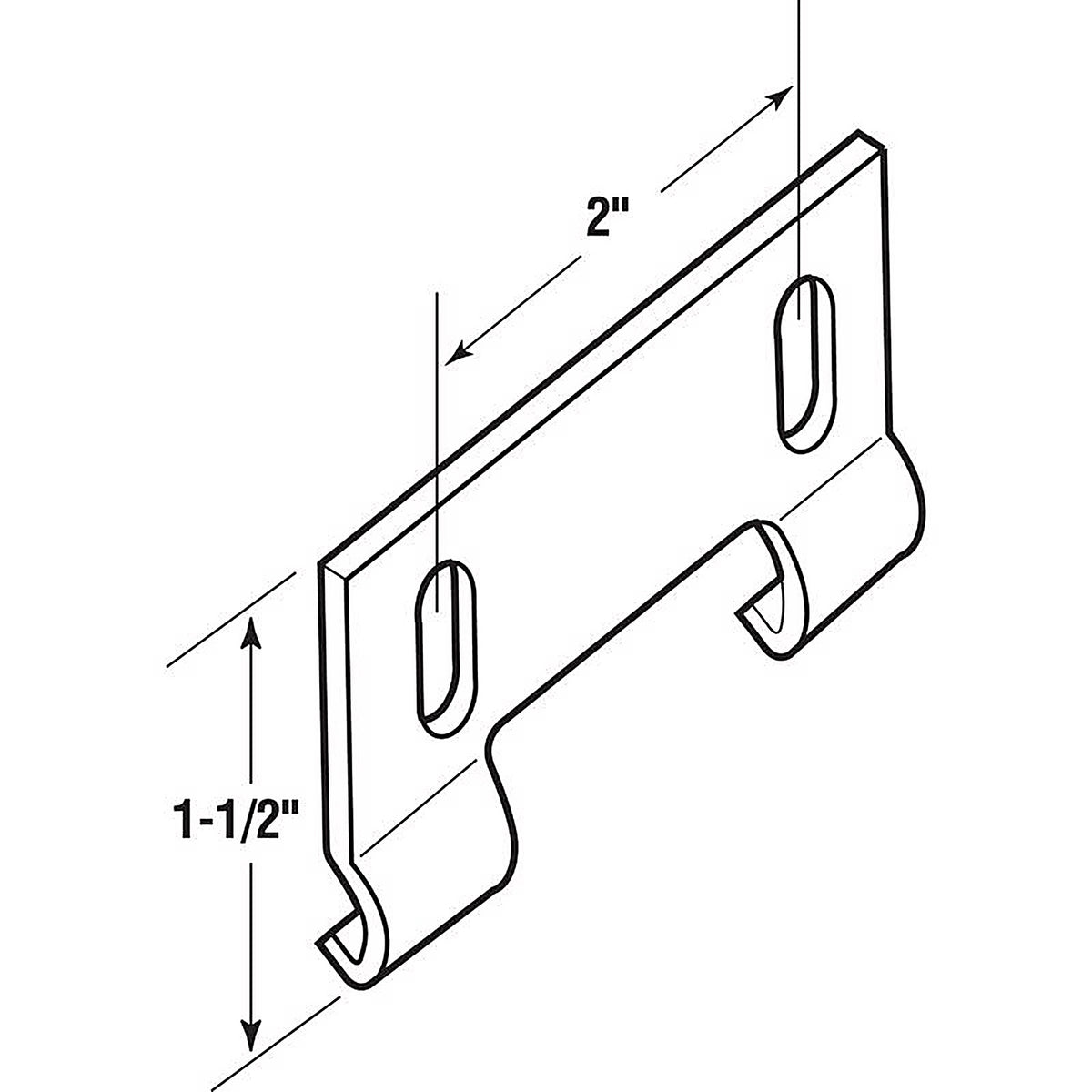 Prime-Line - M 6191 - 7.35 in. H X 1-1/2 in. W Gray Frameless Shower Door Bottom Guide