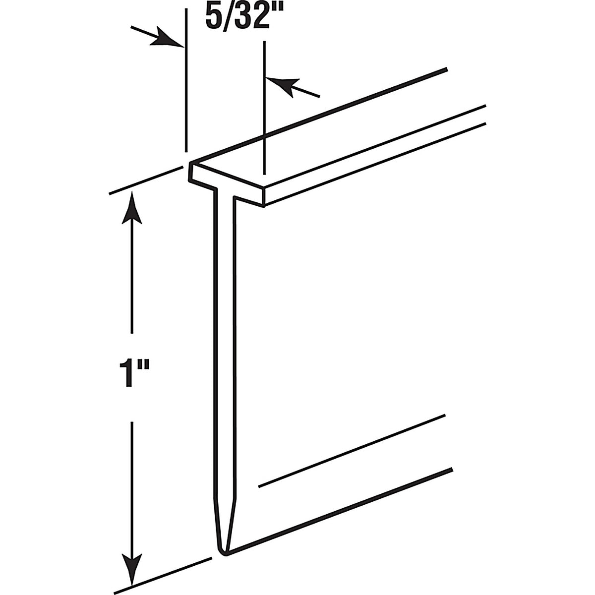 Prime-Line - M 6211 - 1 in. W Clear Frameless Shower Door Bottom Seal