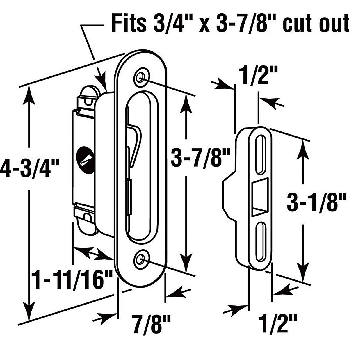 Prime-Line - E 2126 - Wood Tone Aluminum Indoor and Outdoor Door Lock Keeper
