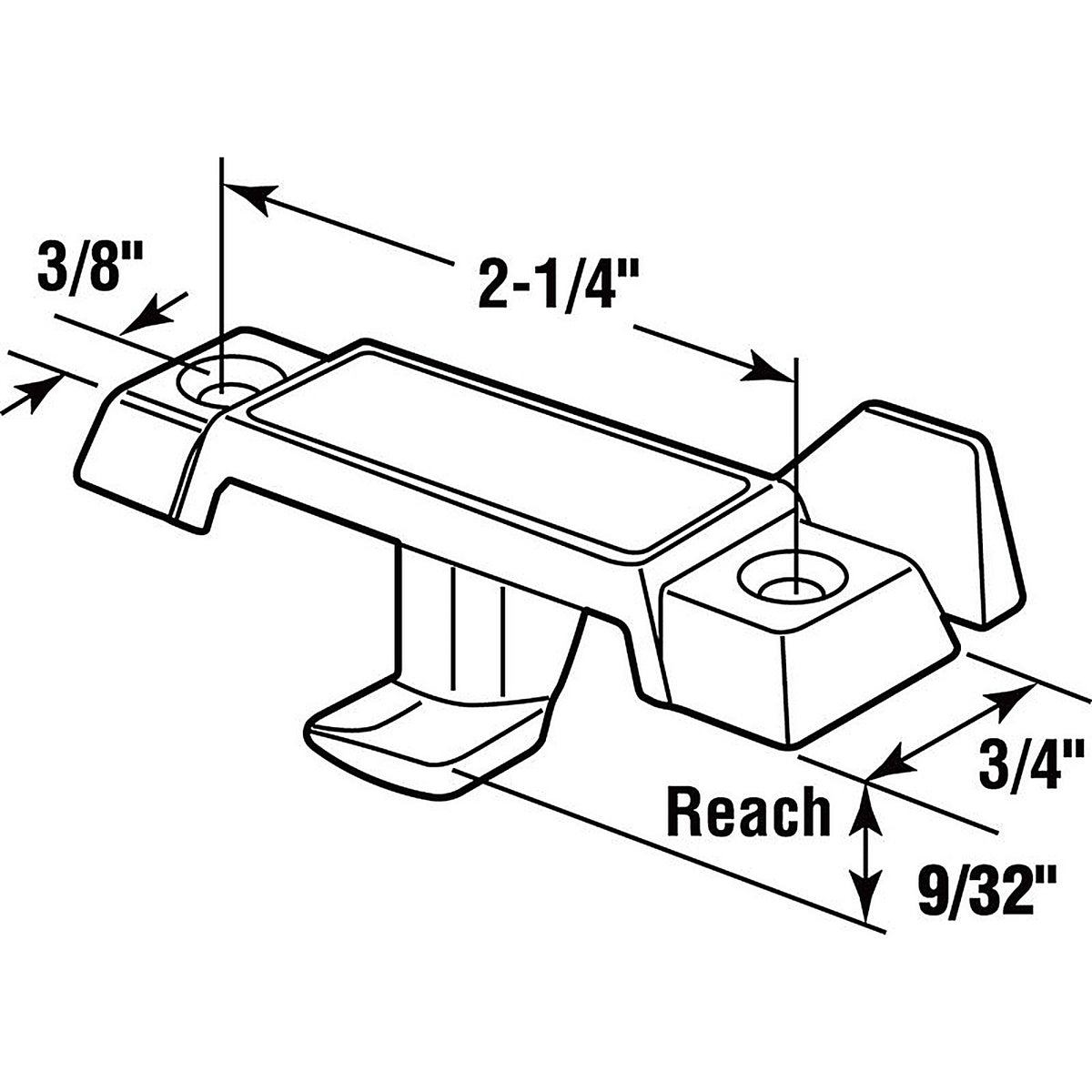 Prime-Line - F 2771 - Painted Black Die-Cast Zinc Window Latch 1 pk