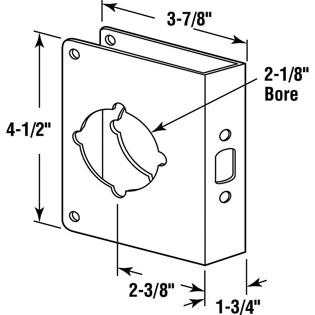 Prime-Line - U9590 - 4.5 in. H x 3.875 in. L Brushed Stainless Steel Stainless Steel Door Reinforcer