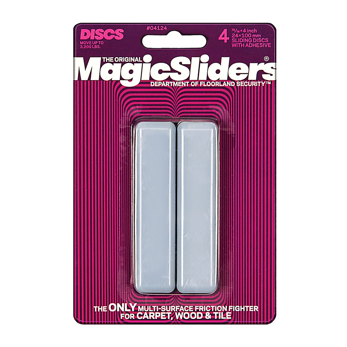 Magic Sliders - 04124 - Gray Adhesive Plastic Sliding Discs 4 pk
