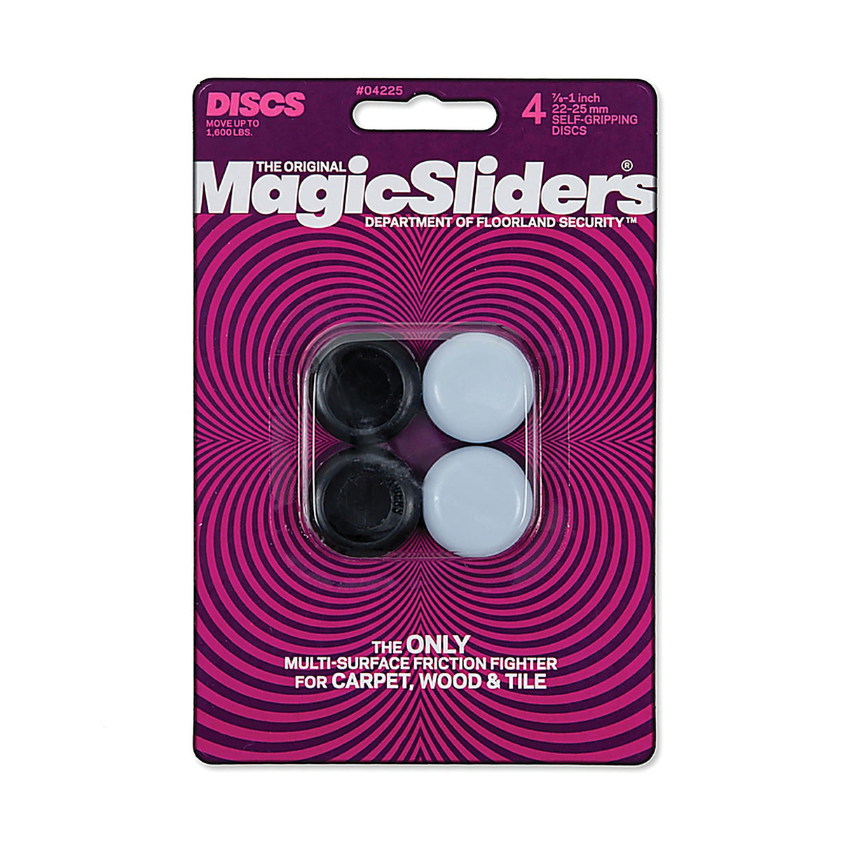 Magic Sliders - 4225 - Gray Plastic Floor Slide Round 7/8 in. L - 4/Pack Self Adhesive