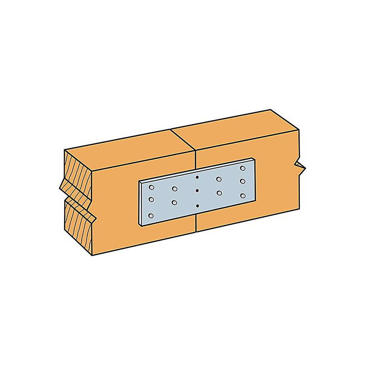 Simpson Strong-Tie - TP15 - 5 in. H x 0.04 in. W x 1.8 in. L Galvanized Steel Tie Plate