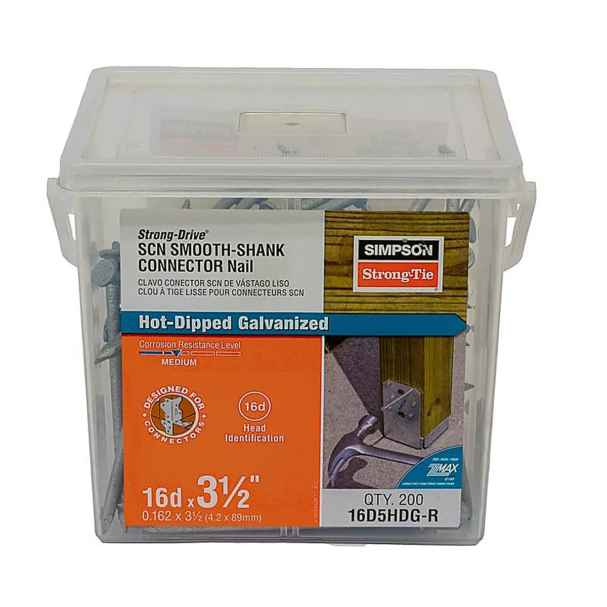 Simpson Strong-Tie - 16D5HDG-R - 16D 3-1/2 in. Wood Joiner Hot-Dipped Galvanized Steel Nail Round Head 5 lb