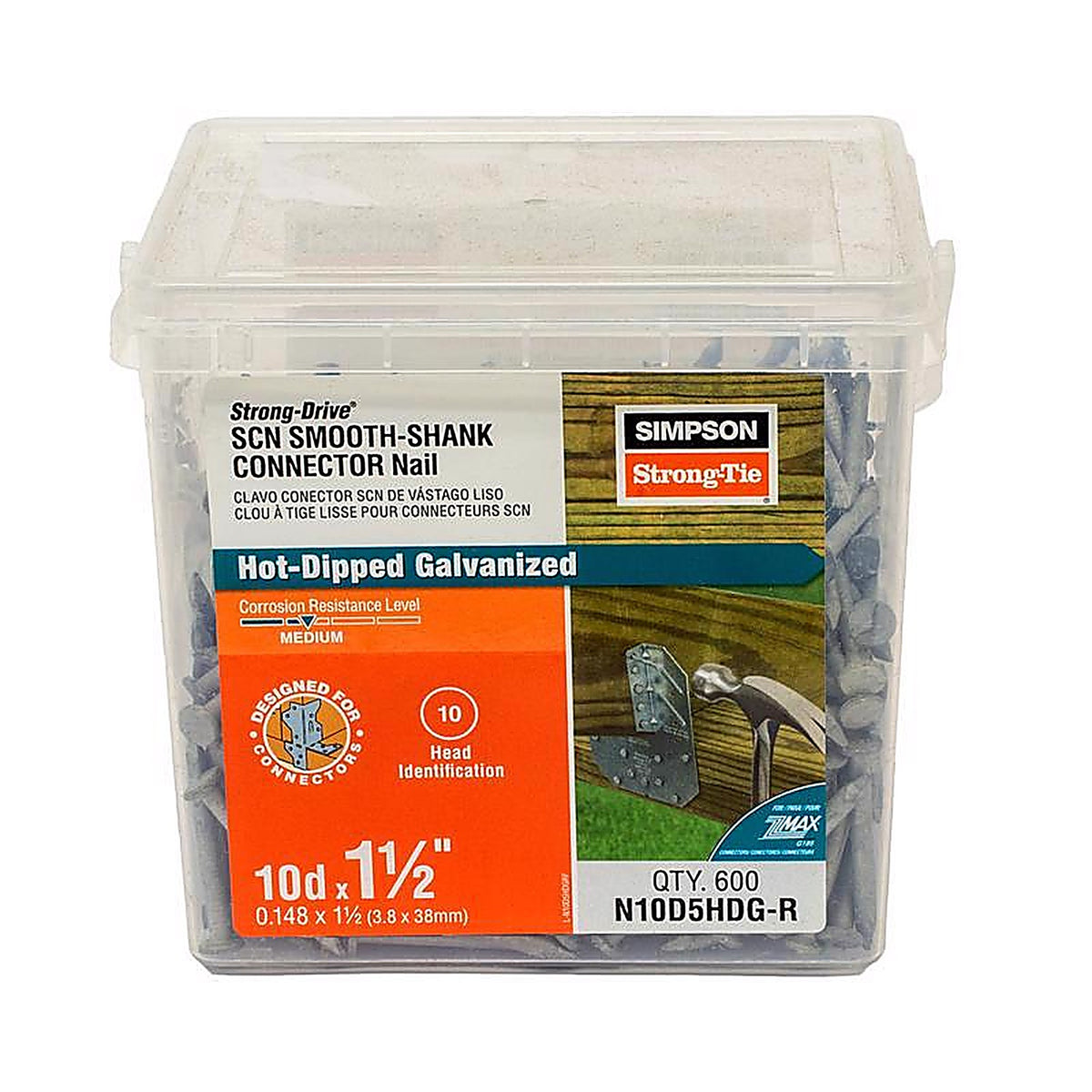 Simpson Strong-Tie - N10D5HDG-R - 10D 1-1/2 in. Wood Joiner Hot-Dipped Galvanized Steel Nail Round Head 5 lb