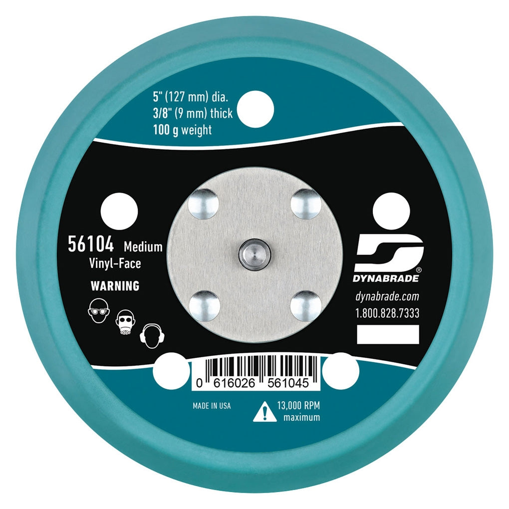 DYNABRADE - 56104 - 5 in (127 mm) Dia. Vacuum Disc Pad, Vinyl-Face