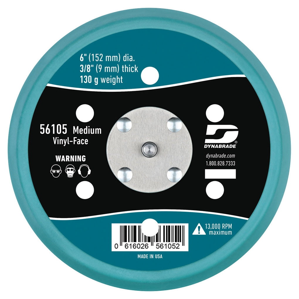 DYNABRADE - 56105 - 6 in (152 mm) Dia. Vacuum Disc Pad, Vinyl-Face