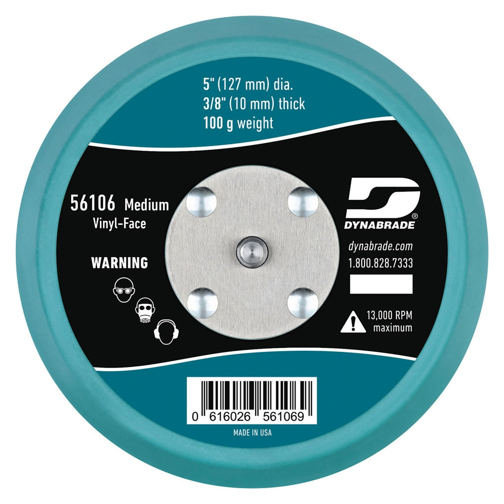 DYNABRADE - 56106 - 5 in (127 mm) Dia. Non-Vacuum Disc Pad, Vinyl-Face