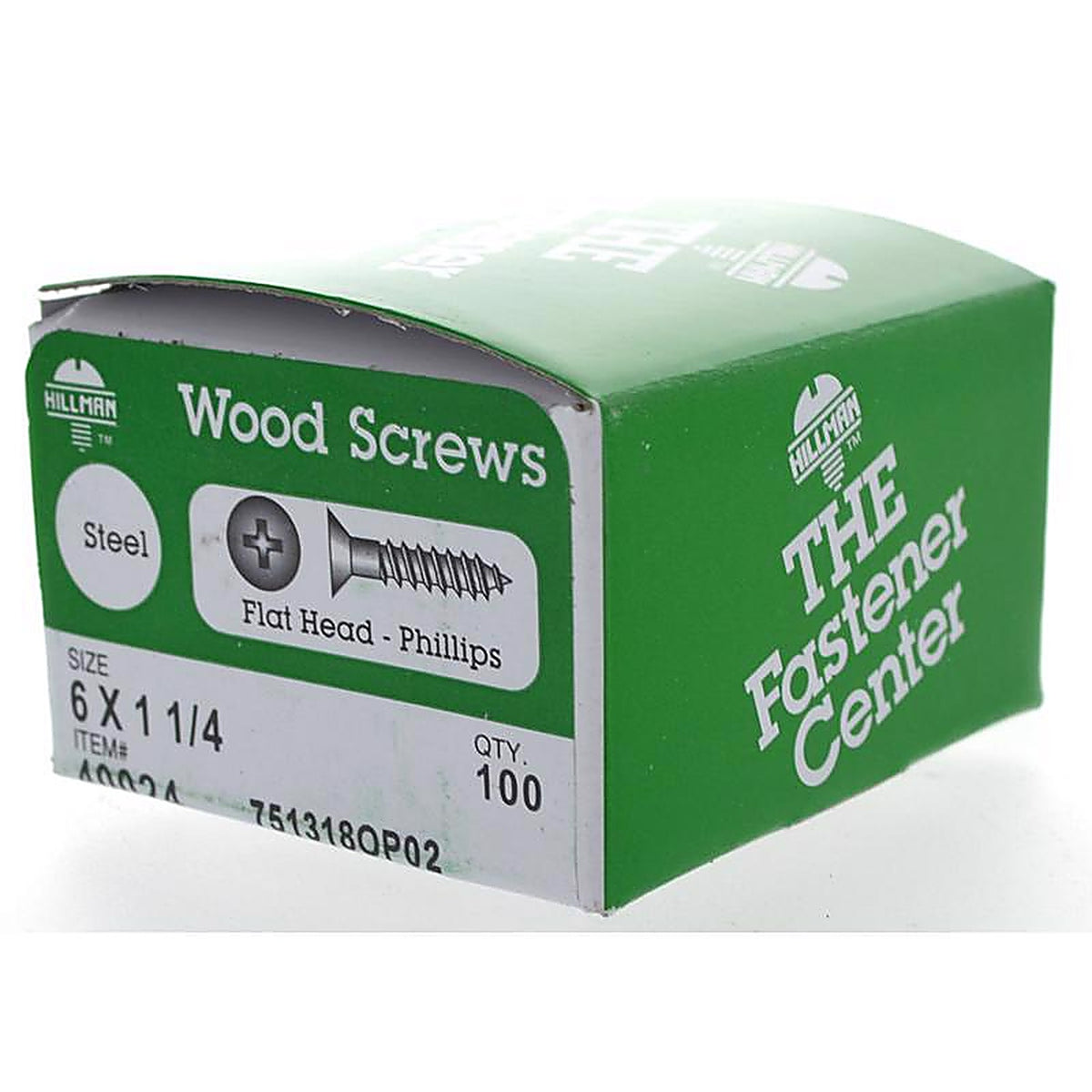 Hillman - 40024 - No. 6 x 1-1/4 in. L Phillips Zinc-Plated Wood Screws - 100/Pack