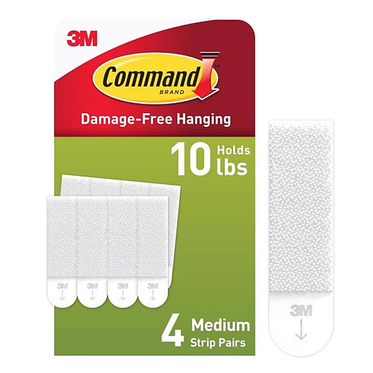 3M - 17201-4PK - White Picture Hanging Strips 12 lb. - 8/Pack Foam