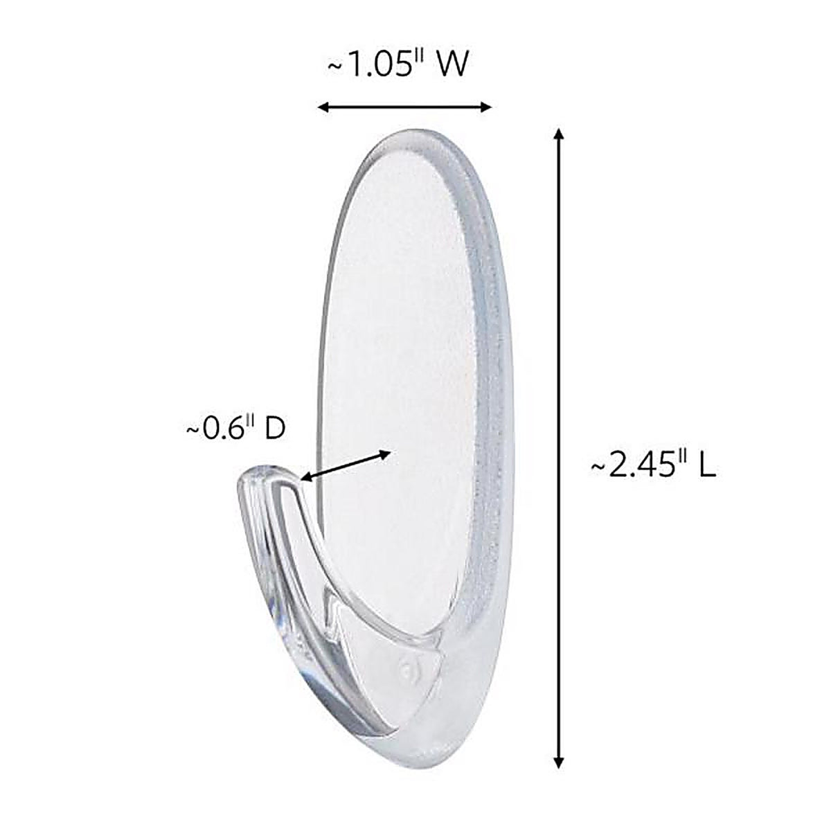 3M - 17091CLR-AWES - Medium Plastic Windows Hook 2-3/8 in. L - 2/Pack