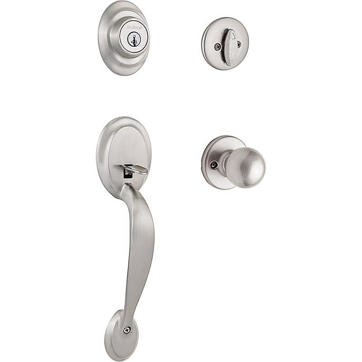 Kwikset - 96870-090 - SmartKey Dakota/Polo Satin Nickel Entry Handleset ANSI/BHMA Grade 3 KW1 1-3/4 in.