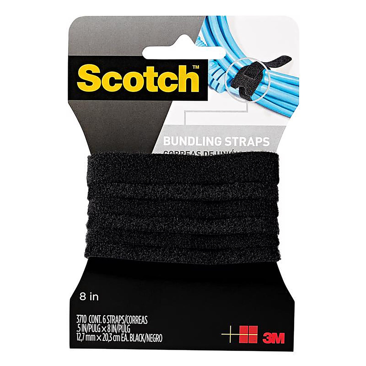 3M - RF3710 - Scotch Medium Foam Bundling Straps 8 in. L 5 pk