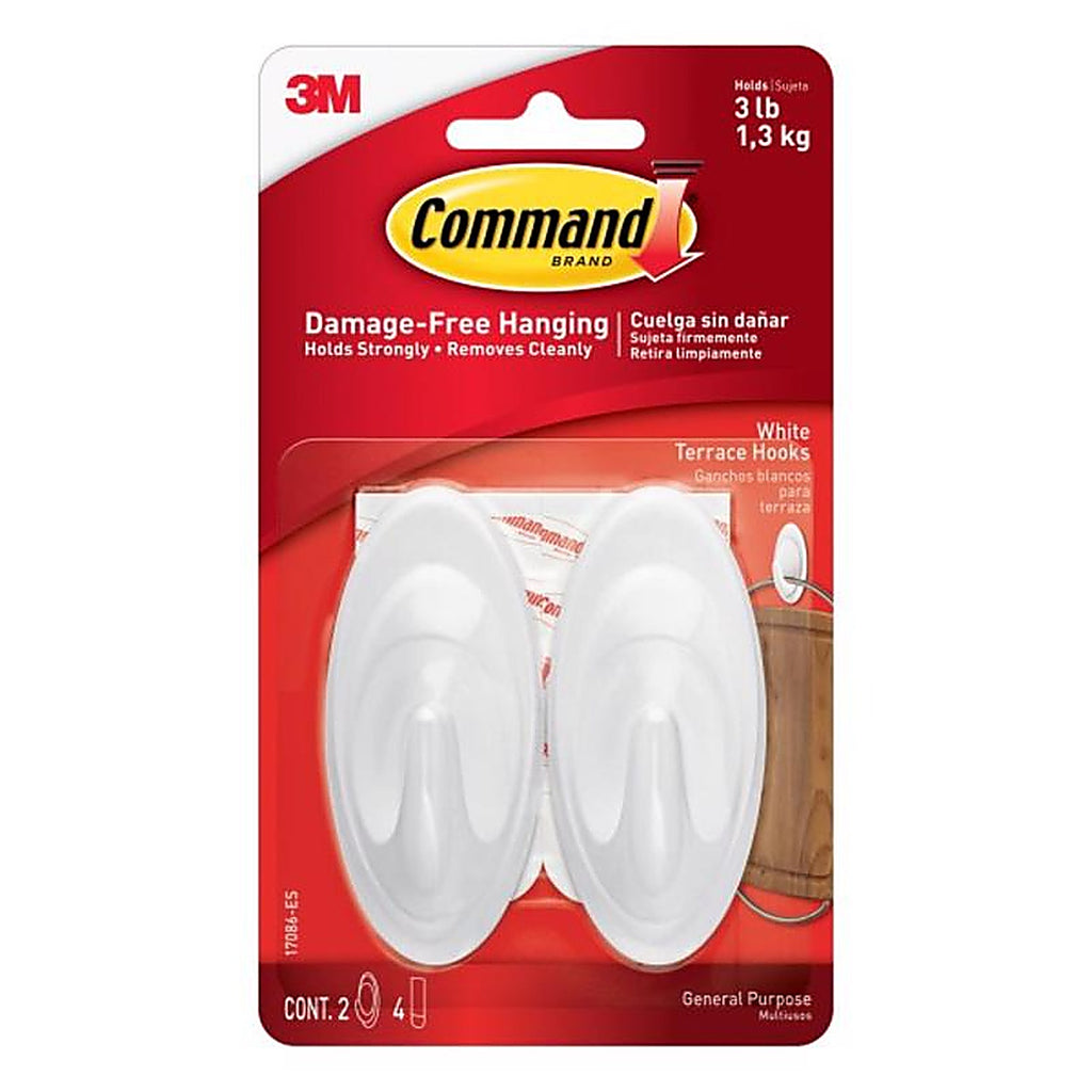 3M - 17086-ES - Command Medium Plastic Hook 3.25 in. L 2 pk