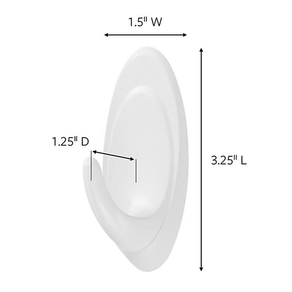 3M - 17086-ES - Command Medium Plastic Hook 3.25 in. L 2 pk