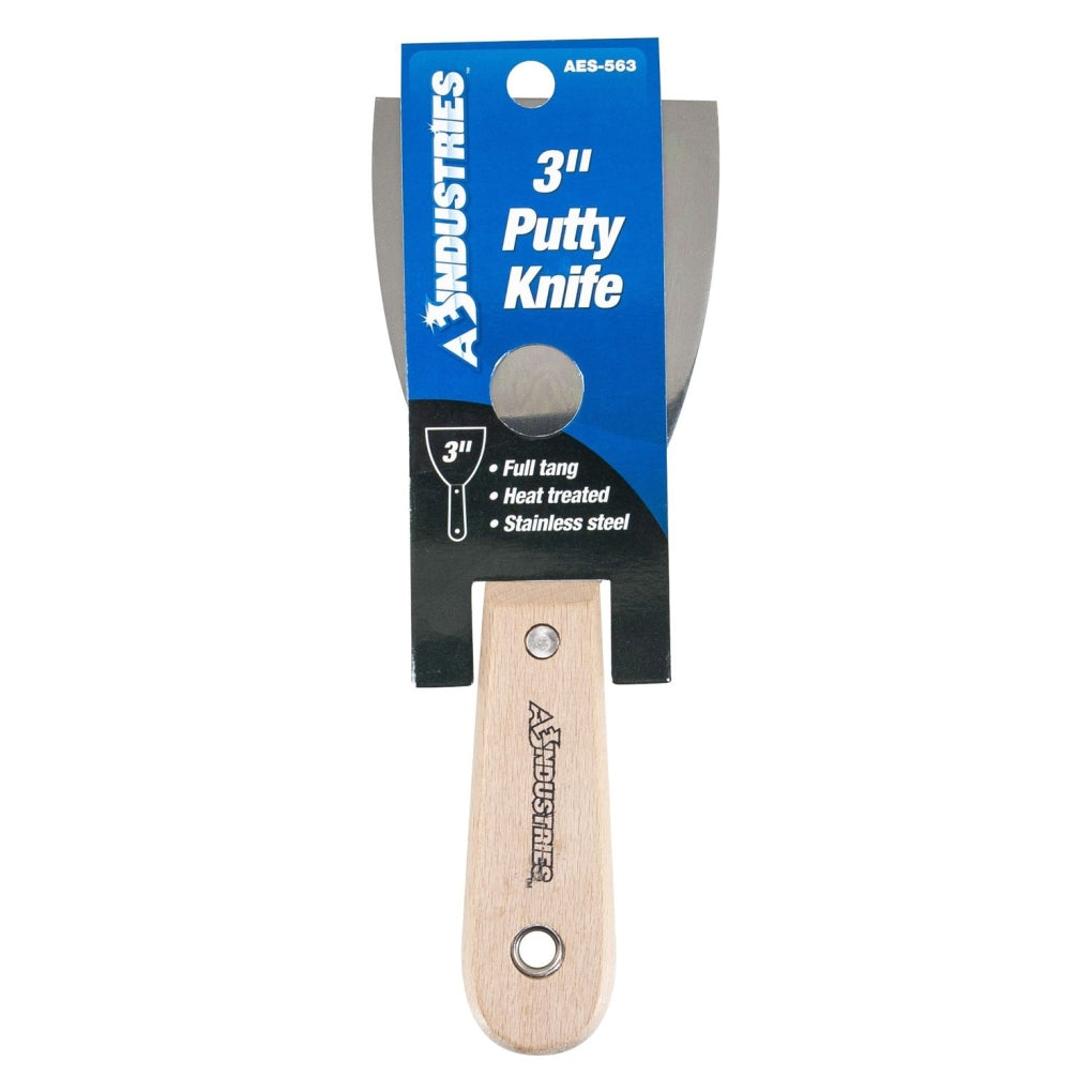 AES|563|Putty Knife, 3 in W, Wood Handle
