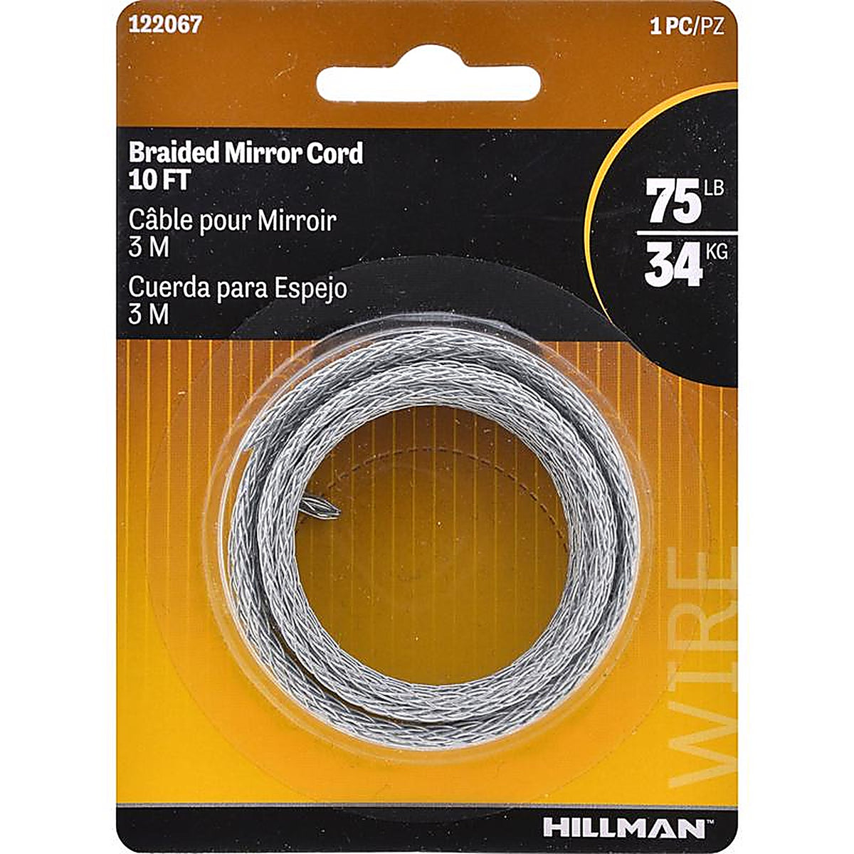Hillman - 122067 - Galvanized Silver Picture Hanging Cord 75 lb. - 1/Pack