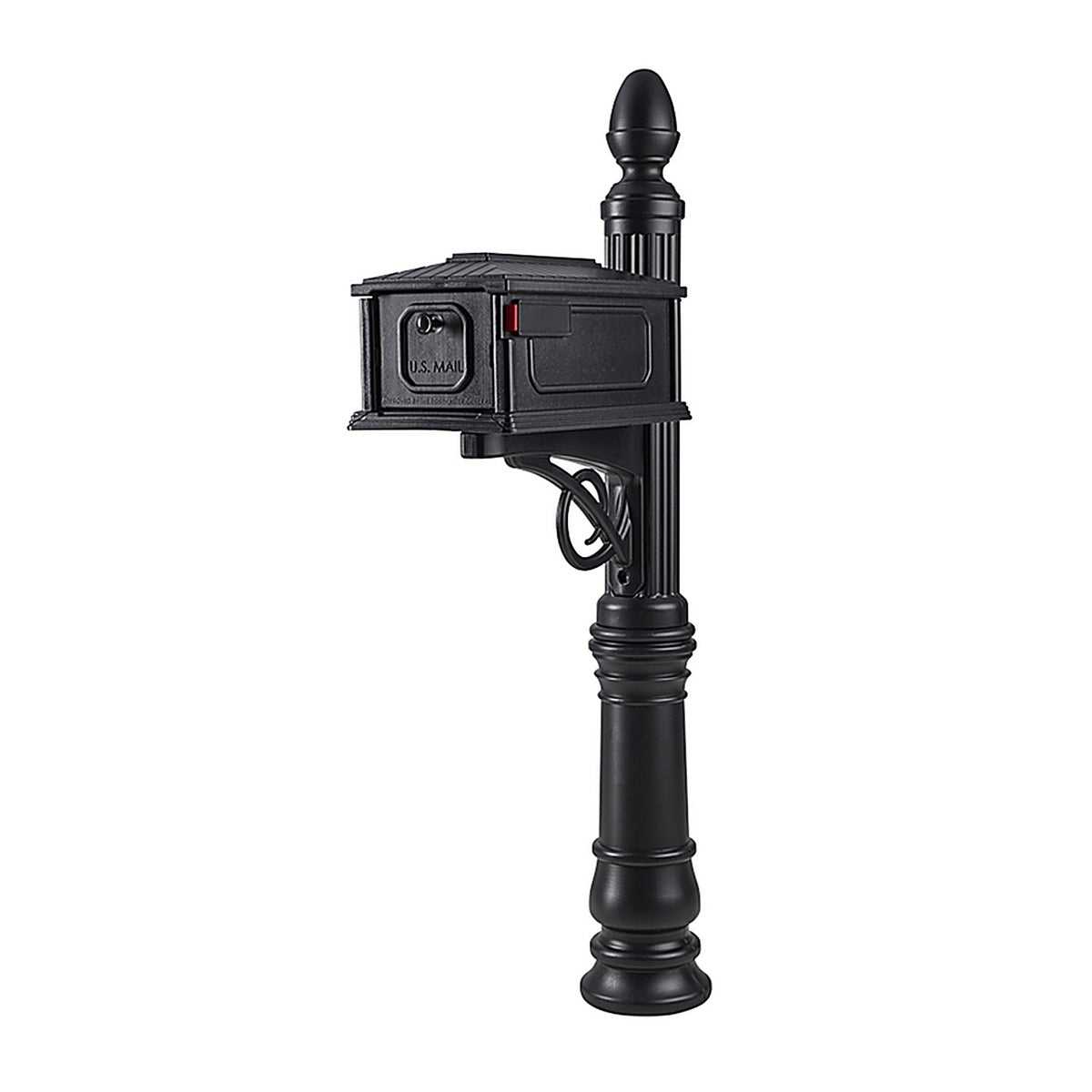Gibraltar - SC000B01 - Stratford Decorative Plastic Post Mount Black Mailbox