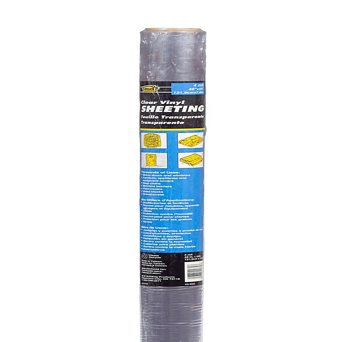 M-D - 4762 - Clear Indoor and Outdoor Vinyl Sheeting 36 in. W x 25 ft. L