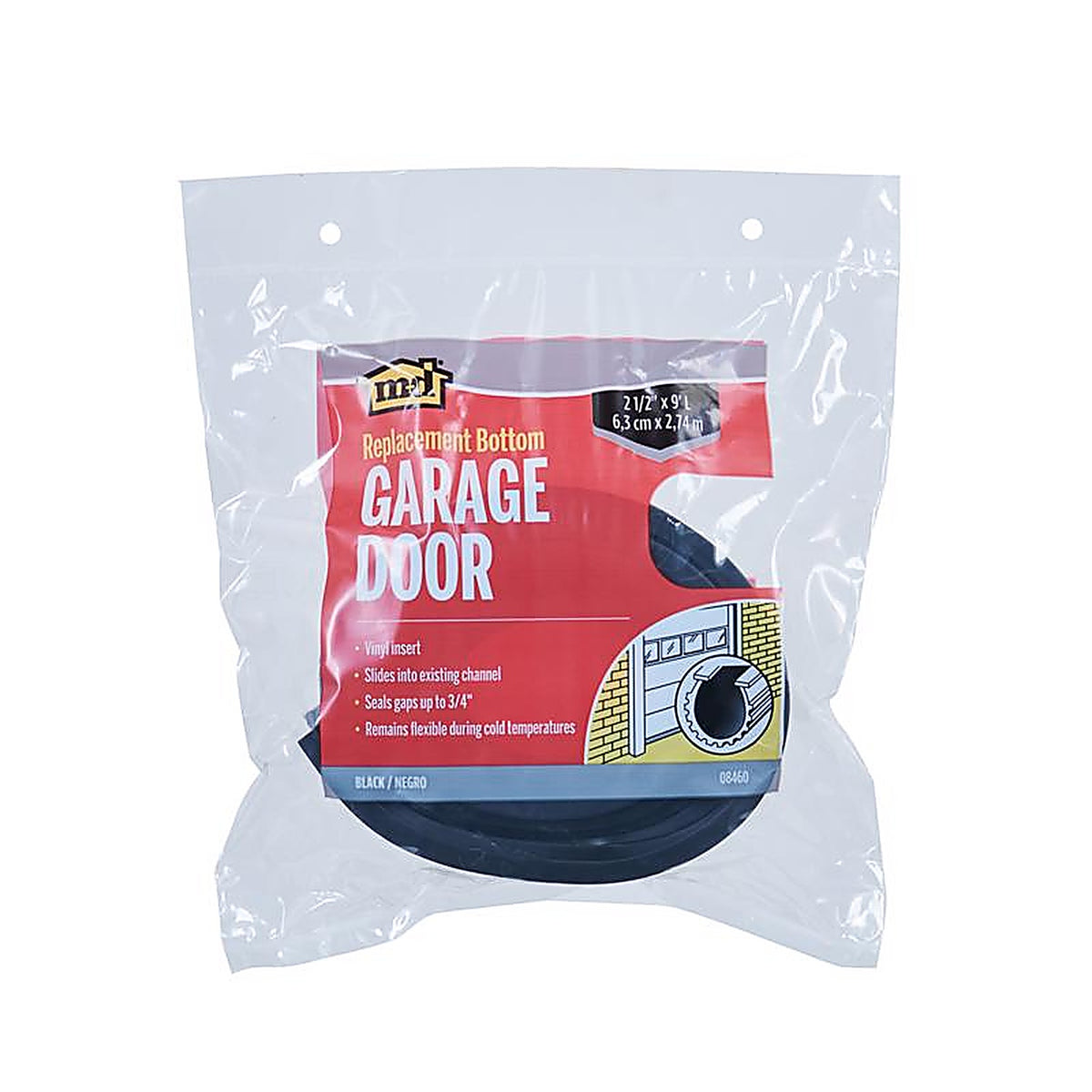 M-D - 8460 - Black Vinyl Replacement Bottom For Garage Doors, Garage Doors 9 ft. L x 1/16 in.