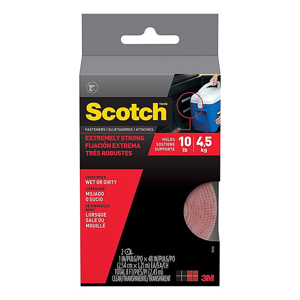 3M - RF6740 - Scotch Medium Foam Hook and Loop Fastener 48 in. L - 1/Pack