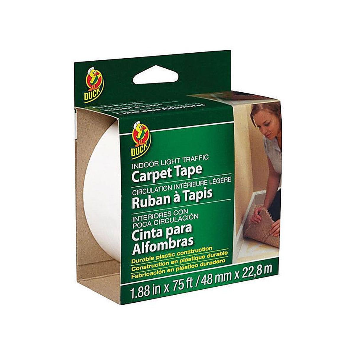 Duck - 286377 - 1.88 in. W X 75 ft. L Reversible Scrim Indoor Carpet Tape