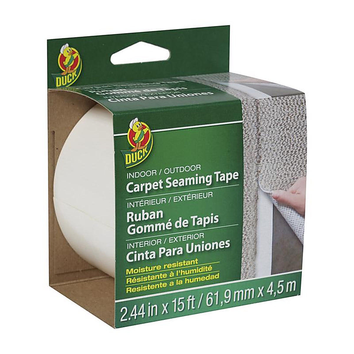 Duck - 286519 - 2.44 W x 15 ft. L Polyester Indoor and Outdoor Carpet Tape