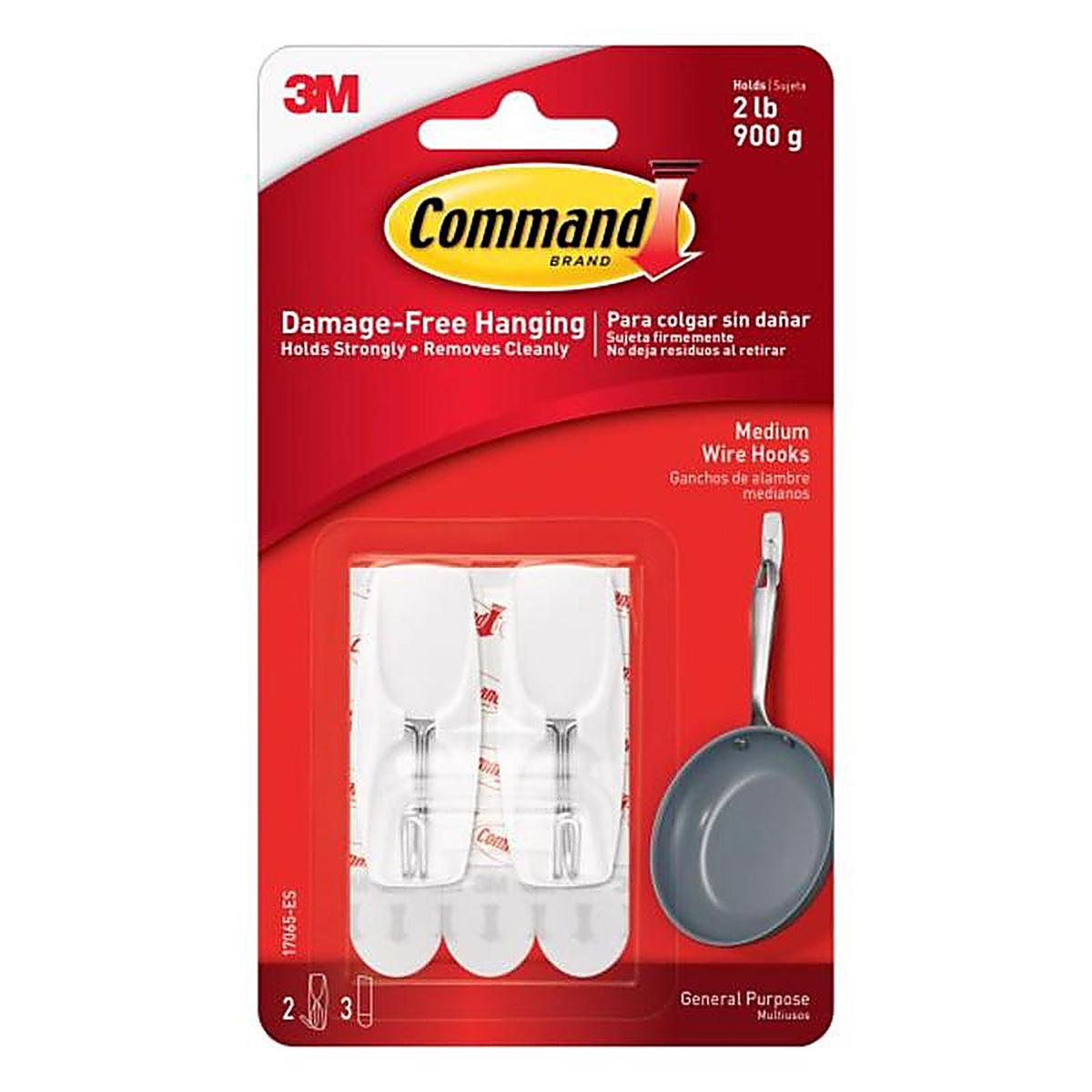 3M - 17065-ES - Medium Plastic Wire Toggle Hooks 2-1/6 in. L - 2/Pack