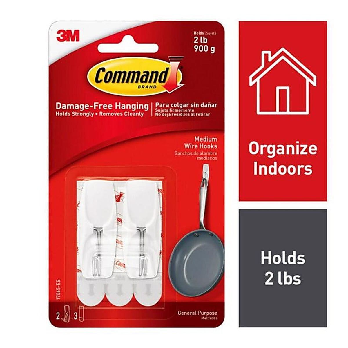 3M - 17065-ES - Medium Plastic Wire Toggle Hooks 2-1/6 in. L - 2/Pack