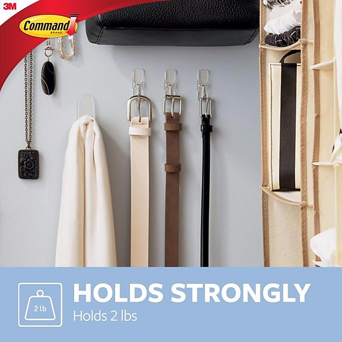 3M - 17065CLR-6ES - Medium Plastic Hook 2-1/6 in. L - 6/Pack