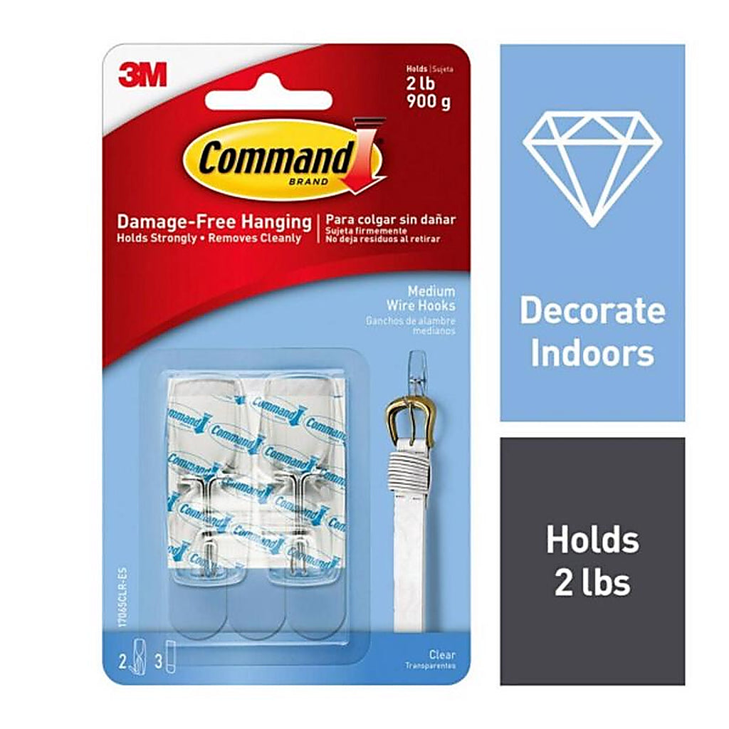 3M - 17065CLR-ES - Medium Plastic Hook 2-1/6 in. L - 2/Pack